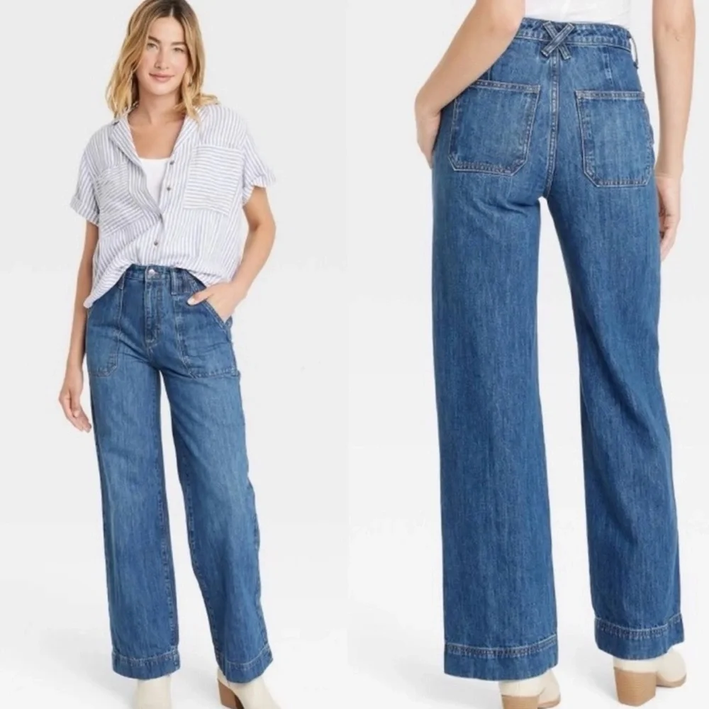 Women's High-Rise Wide Leg Jeans - Universal Thread Medium Wash. Size 17R